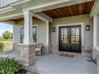 front entry with black doors and glass door inserts in tampa florida